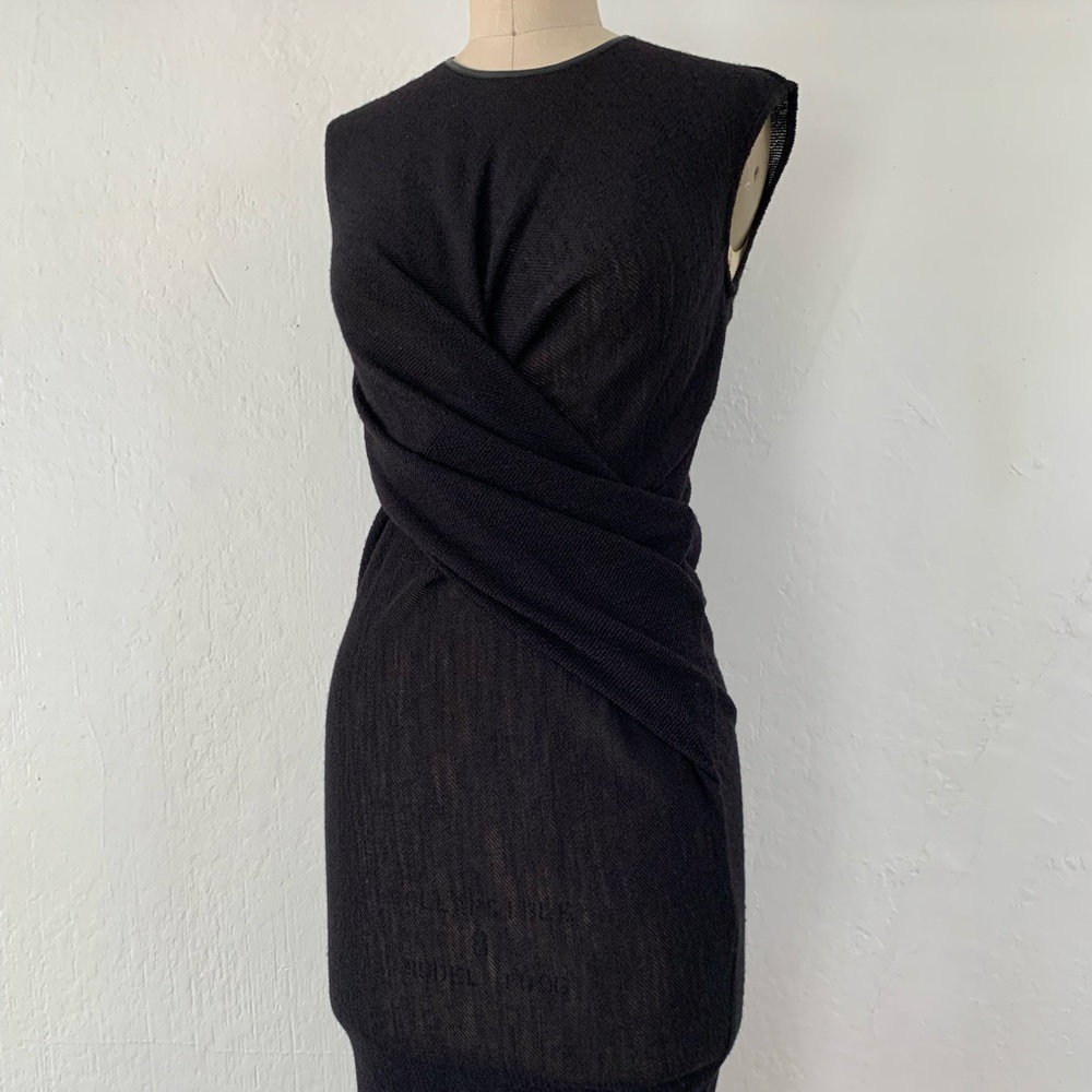 Alexander Wang twisted knit black sleeveless dress size 6
